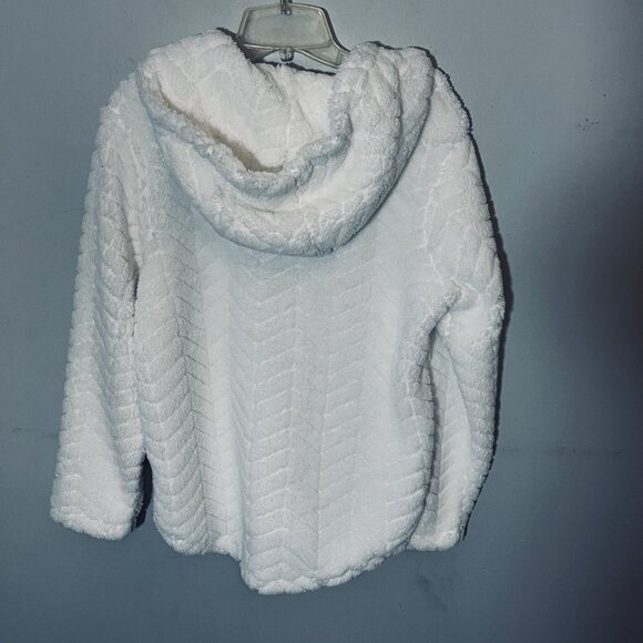 Nwt Anneliese Hooded Sweater White Cuddly Soft Pullover V-neck Sz L - Picture 4 of 7